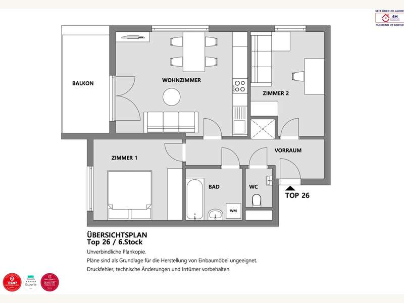 GRUNDRISS - Ferienwohnung Wien - Bild 12 von 12 Ferienwohnung in 1230 - 12