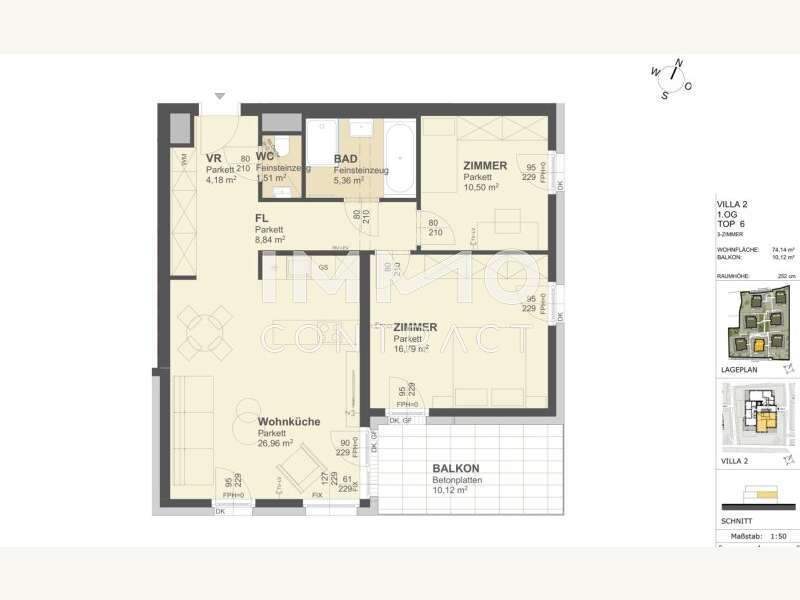 Plan - Terrassenwohnung Krems an der Donau - Bild 2 von 18 Terrassenwohnung in 3500 - 2