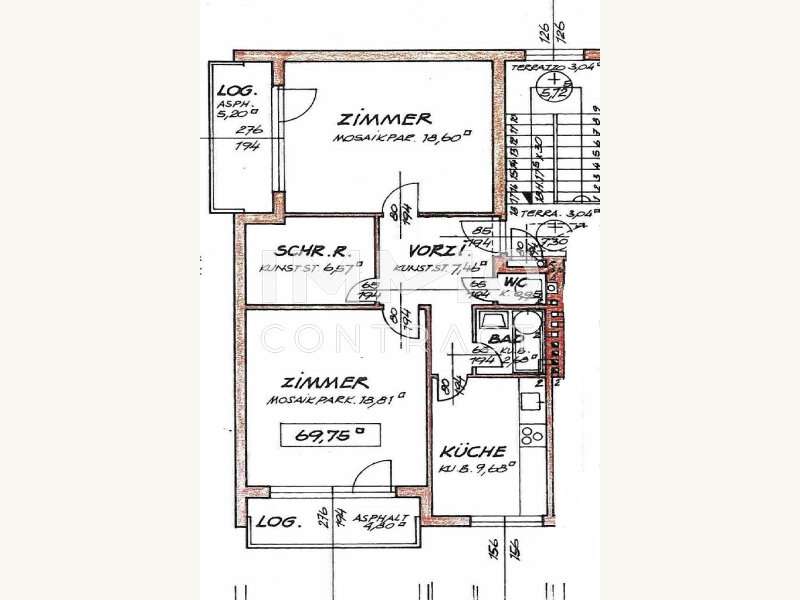 Grundriss Stg 1 Top 3 - Bild 8 von 8 Mietwohnung in 2460 - 8