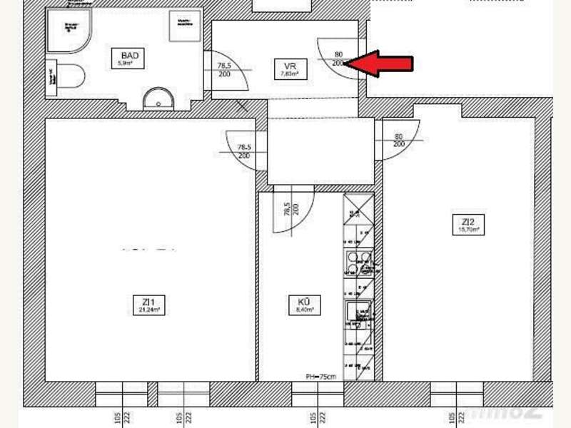 Grundriss - Mietwohnung Graz - Bild 12 von 13 Mietwohnung in 8020 - 12